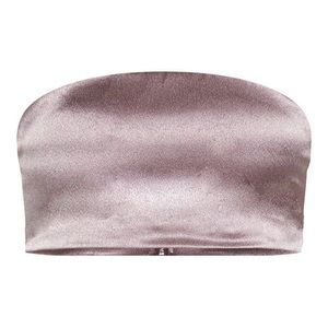 PLT Lavendar Satin Crop Top